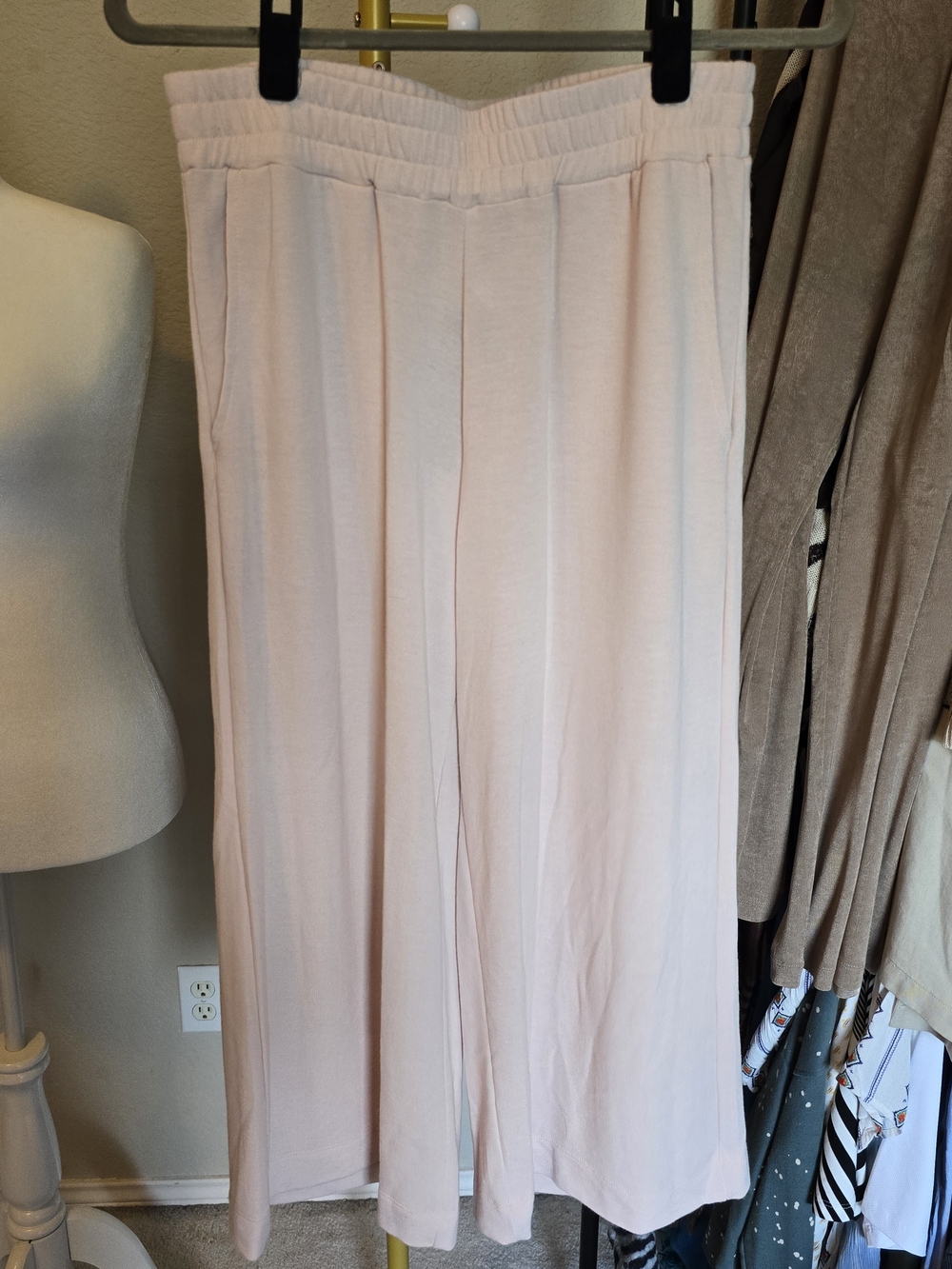 Nally & Millie Wide Leg Palazzo Pants in Light Pink